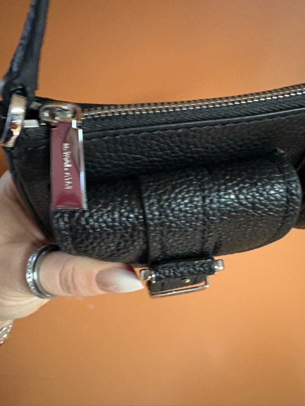 Michael Kors Zoe Black Leather Shoulder Bag with Buckle Pockets - Picture 4 of 9